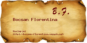 Bocsan Florentina névjegykártya